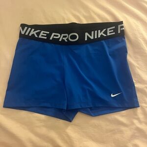 Nike Pro Royal Blue Shorts with Black Waistband